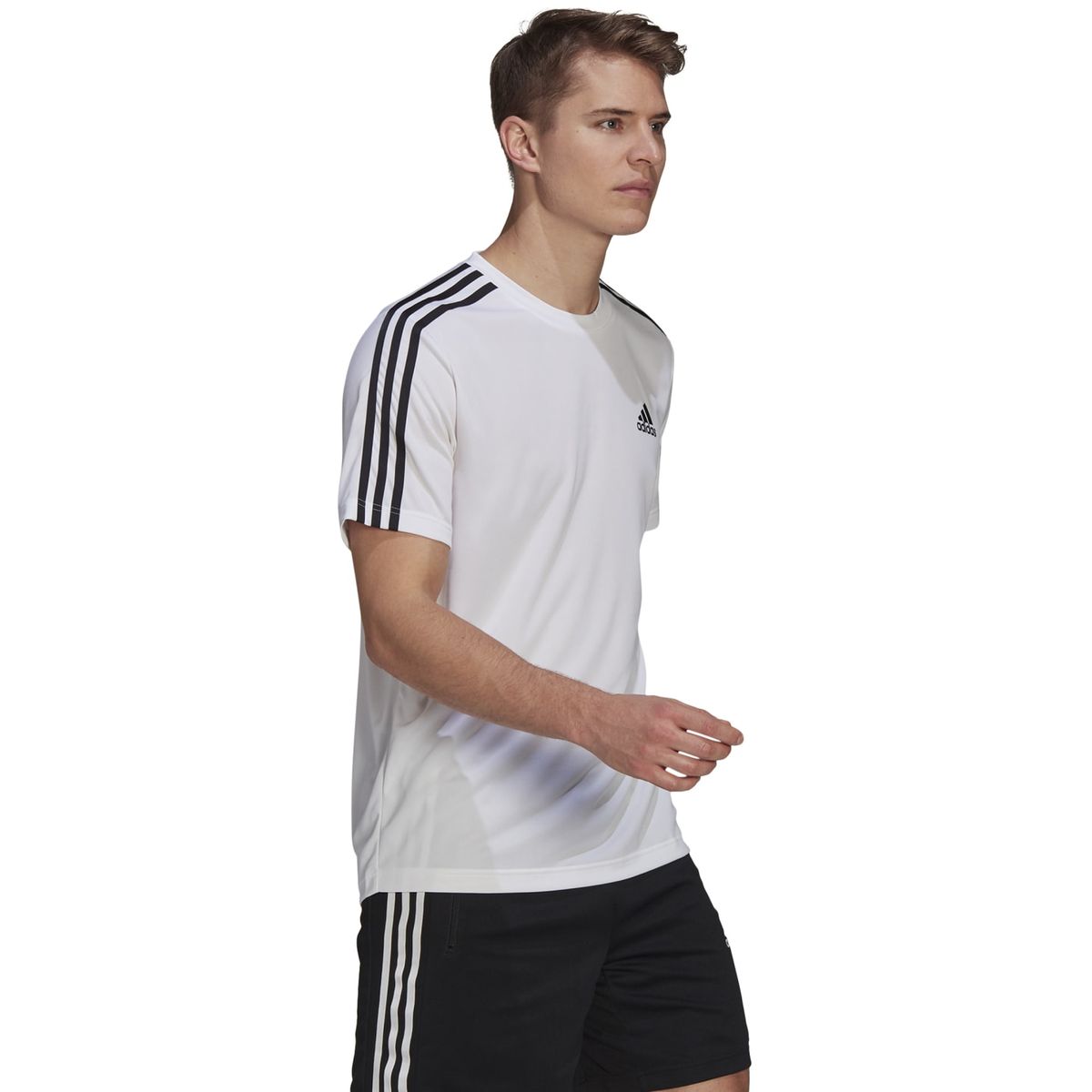 Adidas AEROREADY Designed To Move Sport 3-Streifen T-Shirt Herren_2