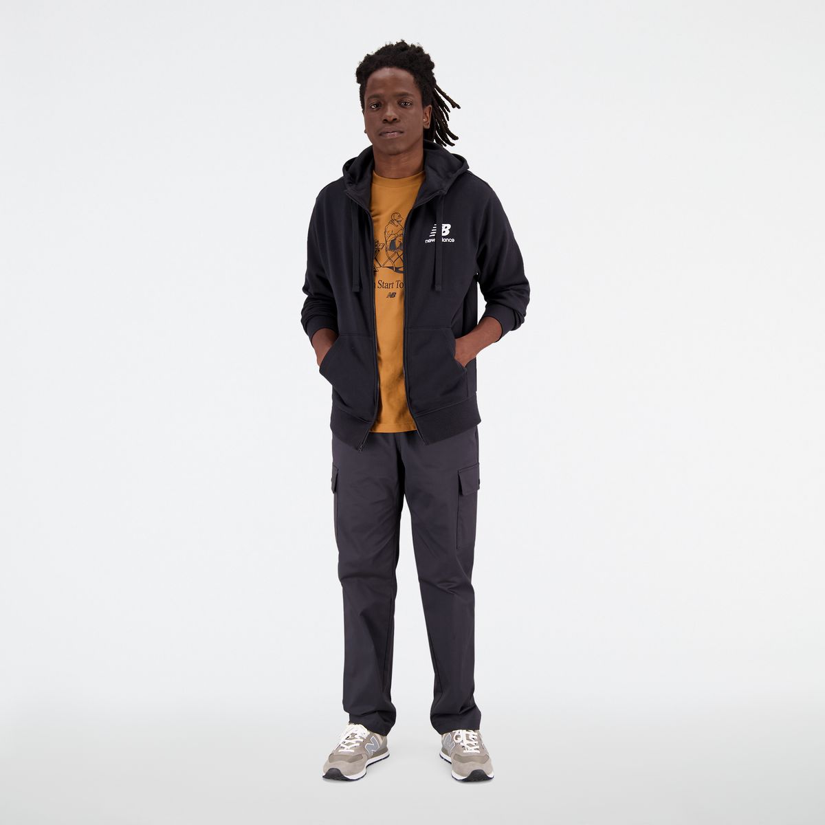 New Balance NB Essentials Stacked Logo Full Zip  Herren Schlupfjacke