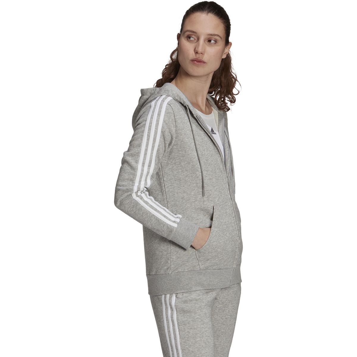 Adidas Essentials French Terry 3-Streifen Kapuzenjacke Damen_1