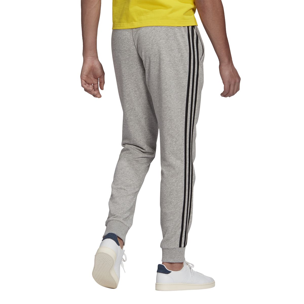 Adidas Essentials French Terry Tapered Cuff 3-Streifen Hose Herren_4