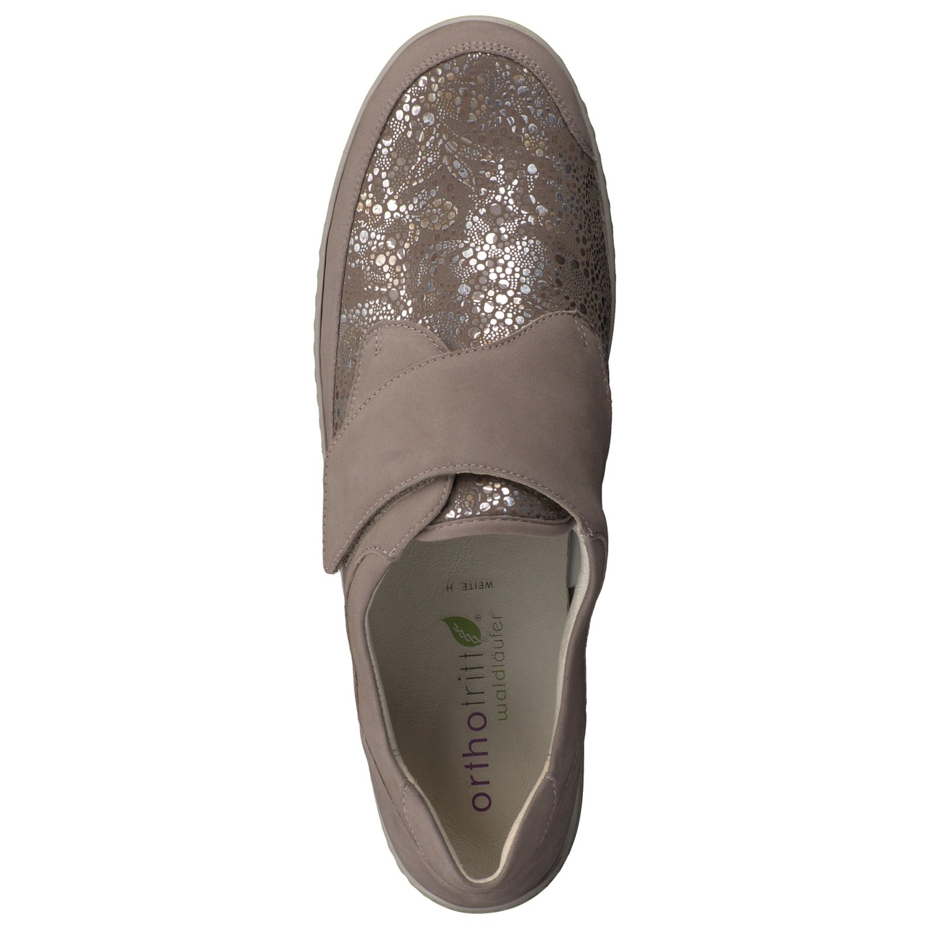 Waldläufer Herren Schuhe Beige - Leder-Sneaker Mit Klettverschluss, Weite Weit